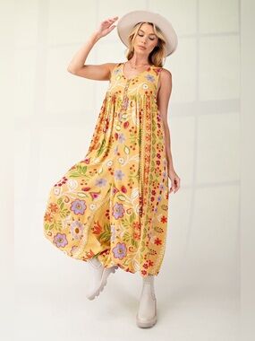 #223 New Easel Floral Boho Jumper